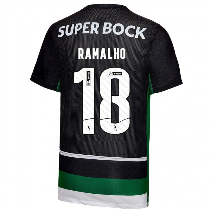 Danxen Kinder Inês Filipa Ramalho Gonçalves #18 Schwarz Weiß Grün Heimtrikot Trikot 2024/25 T-Shirt Schweiz