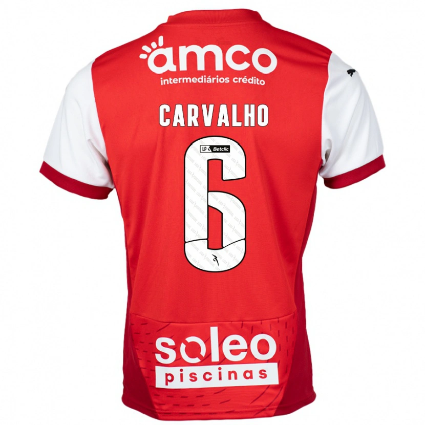 Danxen Kinder Vitor Carvalho #6 Rot Weiß Heimtrikot Trikot 2024/25 T-Shirt Schweiz