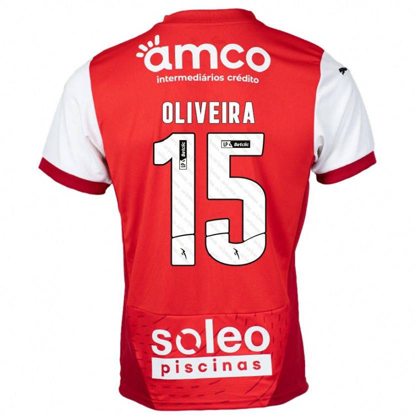 Danxen Kinder Paulo Oliveira #15 Rot Weiß Heimtrikot Trikot 2024/25 T-Shirt Schweiz