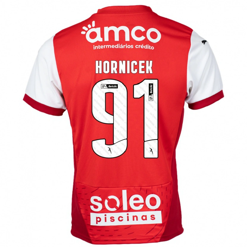 Danxen Kinder Lukas Hornicek #91 Rot Weiß Heimtrikot Trikot 2024/25 T-Shirt Schweiz