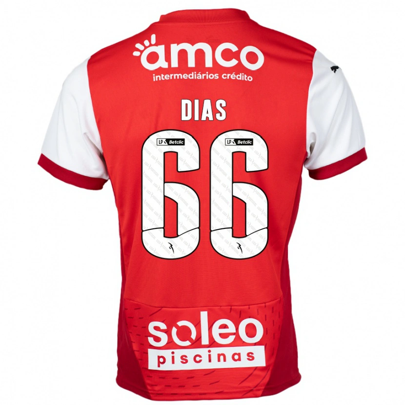 Danxen Kinder Gonçalo Dias #66 Rot Weiß Heimtrikot Trikot 2024/25 T-Shirt Schweiz