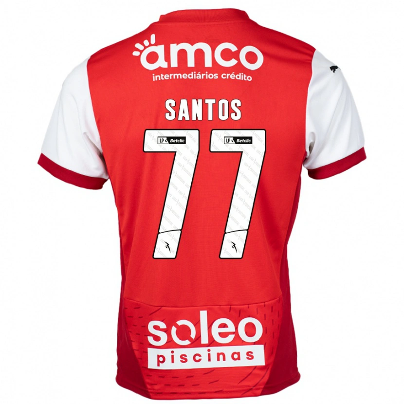 Danxen Kinder Edu Santos #77 Rot Weiß Heimtrikot Trikot 2024/25 T-Shirt Schweiz