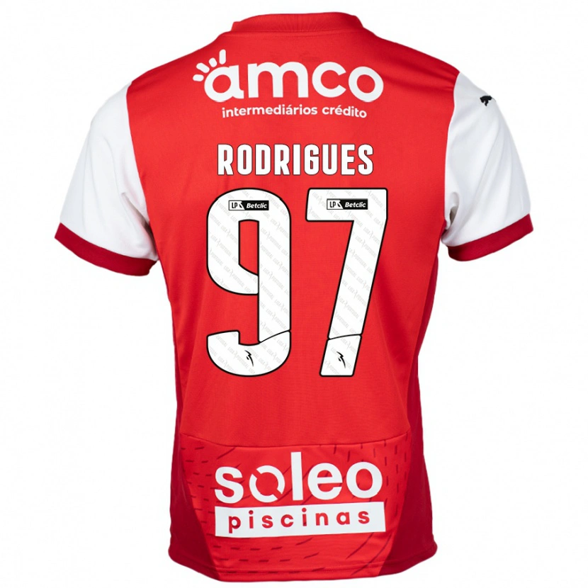 Danxen Kinder Dinis Rodrigues #97 Rot Weiß Heimtrikot Trikot 2024/25 T-Shirt Schweiz