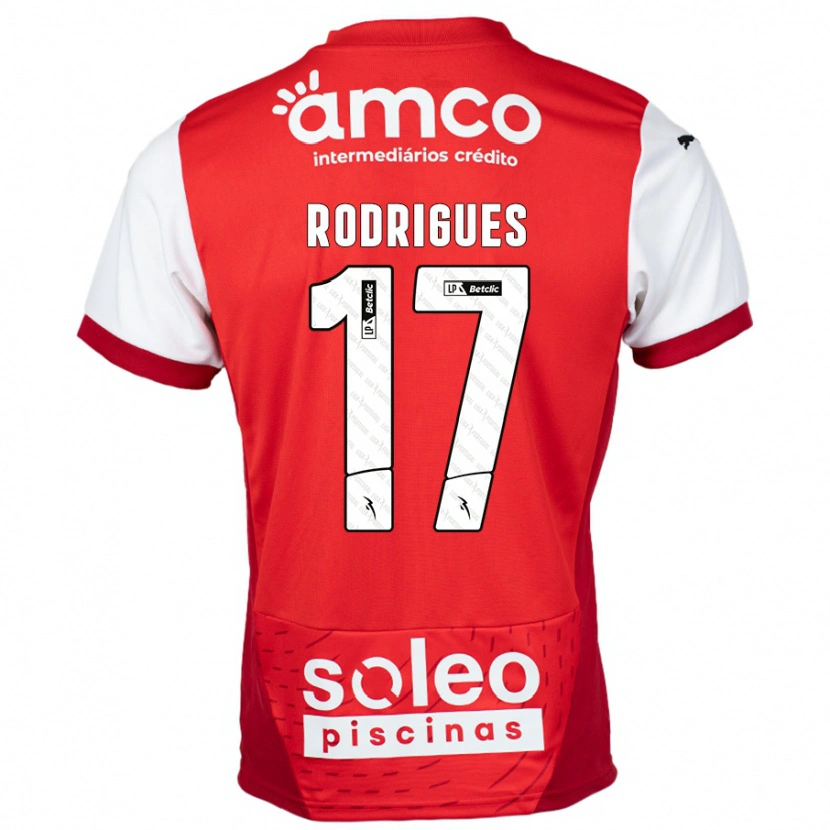 Danxen Kinder Tânia Rodrigues #17 Rot Weiß Heimtrikot Trikot 2024/25 T-Shirt Schweiz