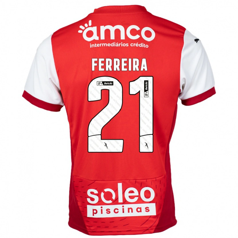 Danxen Kinder Ana Carolina Ferreira #21 Rot Weiß Heimtrikot Trikot 2024/25 T-Shirt Schweiz