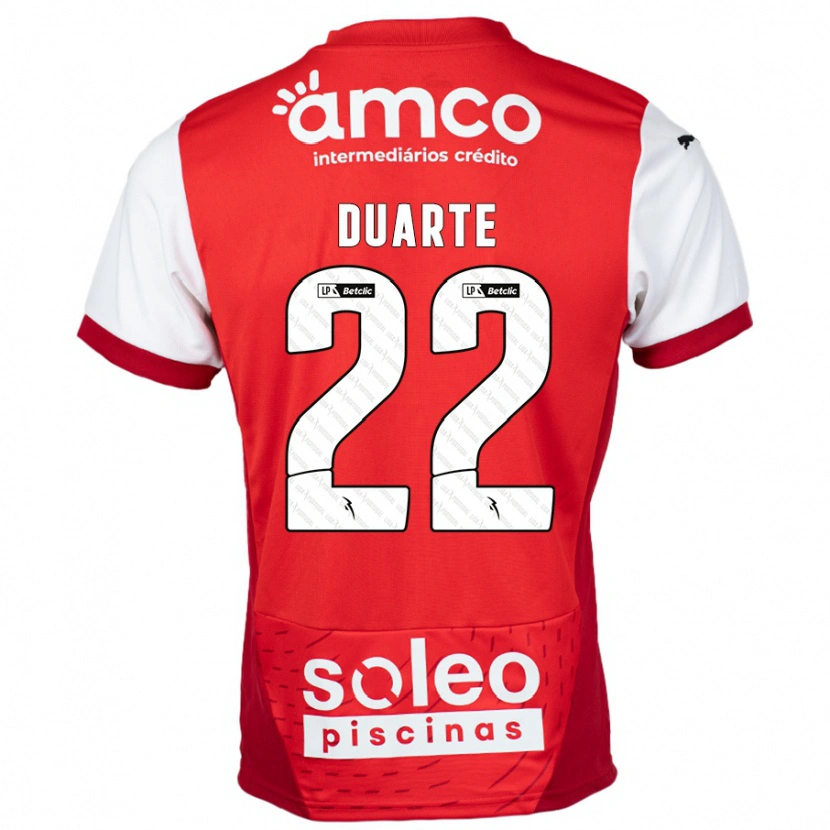 Danxen Kinder Vânia Duarte #22 Rot Weiß Heimtrikot Trikot 2024/25 T-Shirt Schweiz