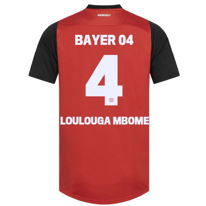 Danxen Kinder Adrien Loulouga Mbome #4 Rot Schwarz Heimtrikot Trikot 2024/25 T-Shirt Schweiz