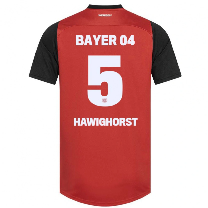 Danxen Kinder Ben Hawighorst #5 Rot Schwarz Heimtrikot Trikot 2024/25 T-Shirt Schweiz