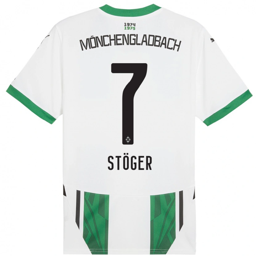 Danxen Kinder Kevin Stöger #7 Weiß Grün Heimtrikot Trikot 2024/25 T-Shirt Schweiz