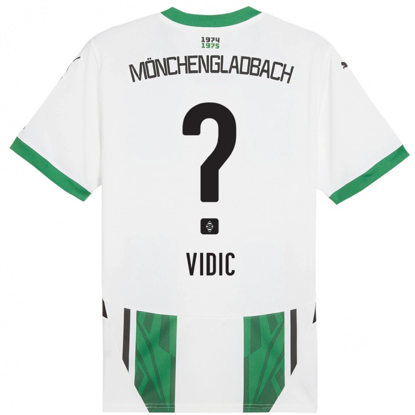 Danxen Kinder Nico Vidic #0 Weiß Grün Heimtrikot Trikot 2024/25 T-Shirt Schweiz