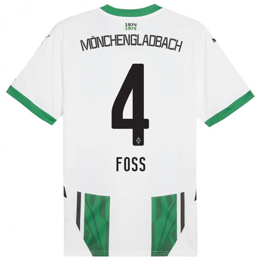 Danxen Kinder Jonathan Foss #4 Weiß Grün Heimtrikot Trikot 2024/25 T-Shirt Schweiz