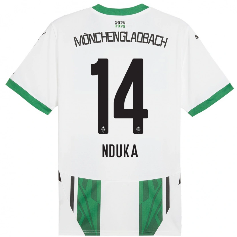 Danxen Kinder Michael Nduka #14 Weiß Grün Heimtrikot Trikot 2024/25 T-Shirt Schweiz