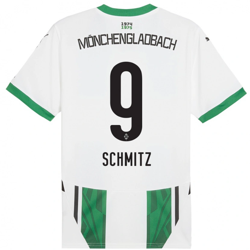 Danxen Kinder Sarah Schmitz #9 Weiß Grün Heimtrikot Trikot 2024/25 T-Shirt Schweiz