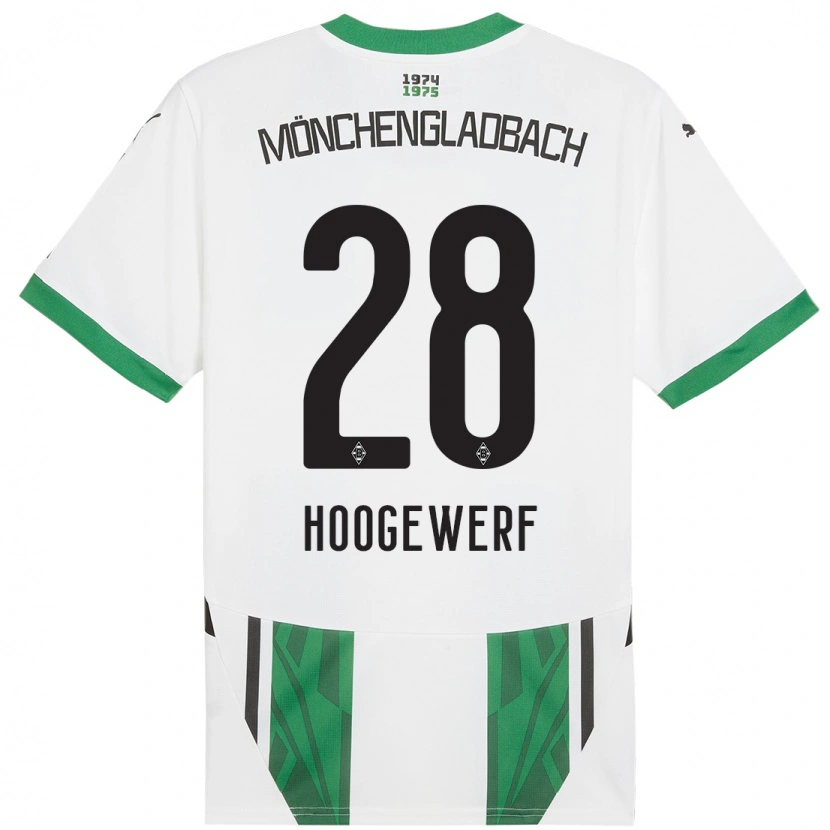 Danxen Kinder Dillon Hoogewerf #28 Weiß Grün Heimtrikot Trikot 2024/25 T-Shirt Schweiz