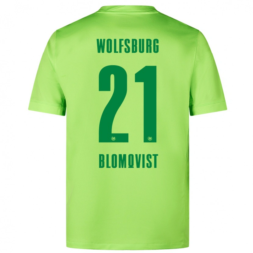 Danxen Kinder Rebecka Blomqvist #21 Fluoreszierendes Grün Heimtrikot Trikot 2024/25 T-Shirt Schweiz