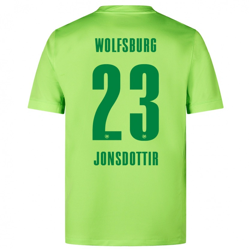 Danxen Kinder Sveindís Jane Jónsdóttir #23 Fluoreszierendes Grün Heimtrikot Trikot 2024/25 T-Shirt Schweiz