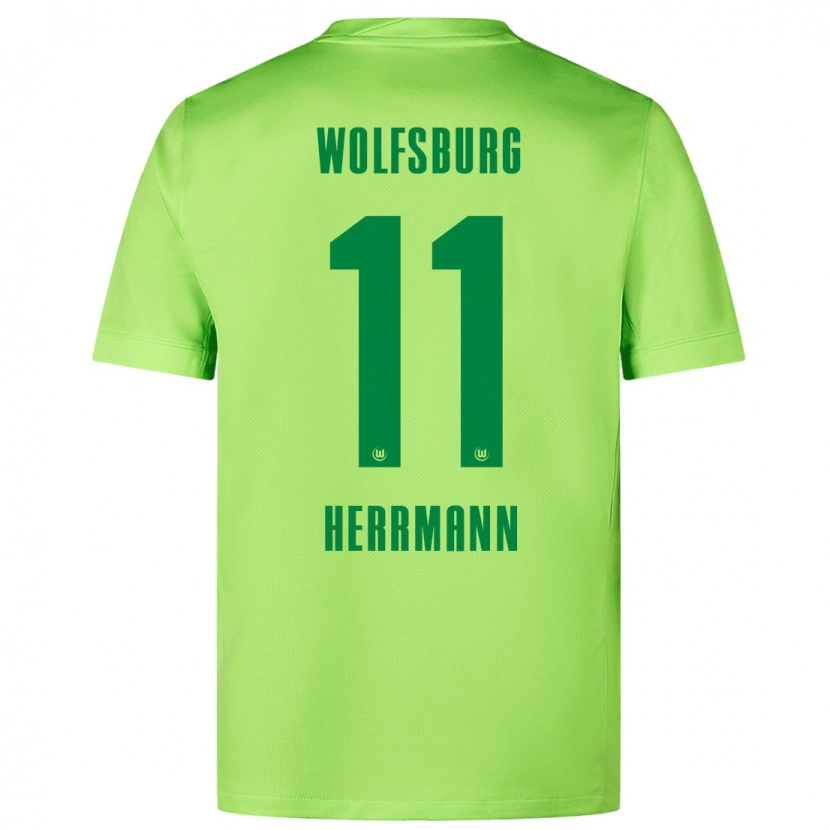 Danxen Kinder Max Herrmann #11 Fluoreszierendes Grün Heimtrikot Trikot 2024/25 T-Shirt Schweiz