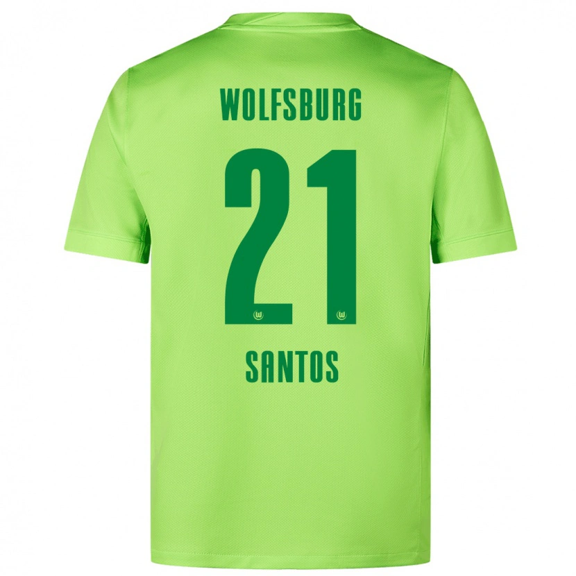 Danxen Kinder Leonardo Santos #21 Fluoreszierendes Grün Heimtrikot Trikot 2024/25 T-Shirt Schweiz