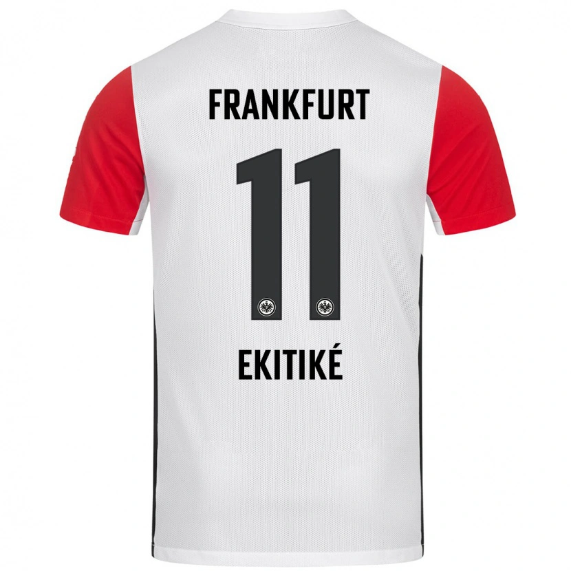 Danxen Kinder Hugo Ekitiké #11 Weiß Rot Heimtrikot Trikot 2024/25 T-Shirt Schweiz