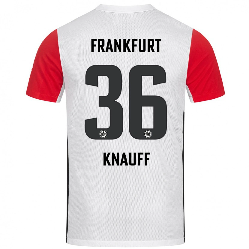 Danxen Kinder Ansgar Knauff #36 Weiß Rot Heimtrikot Trikot 2024/25 T-Shirt Schweiz