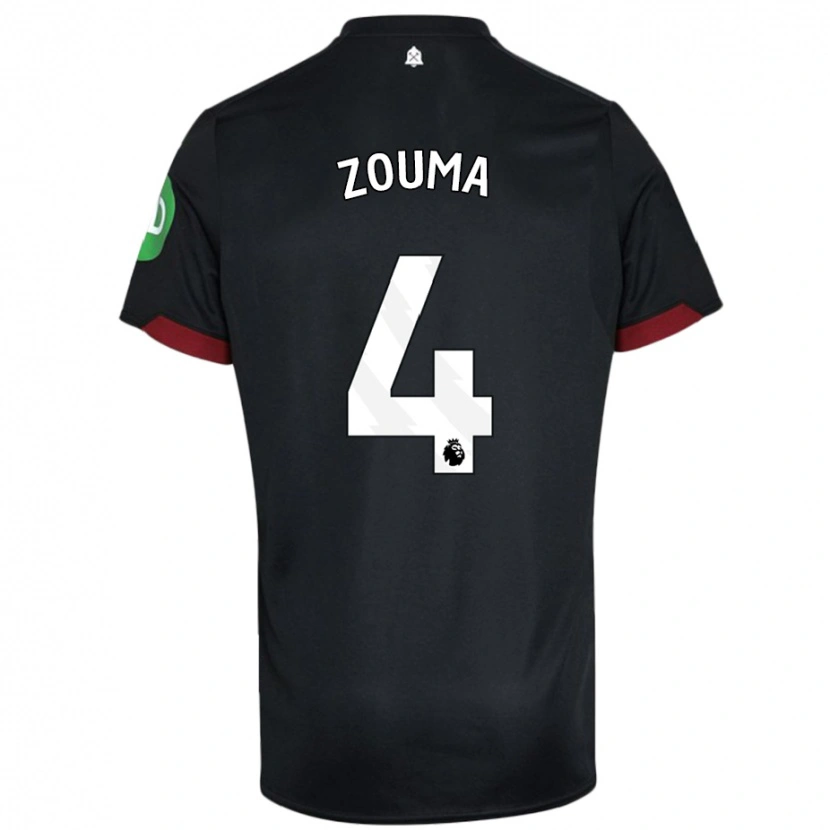 Danxen Kinder Kurt Zouma #4 Schwarz Weiß Auswärtstrikot Trikot 2024/25 T-Shirt Schweiz