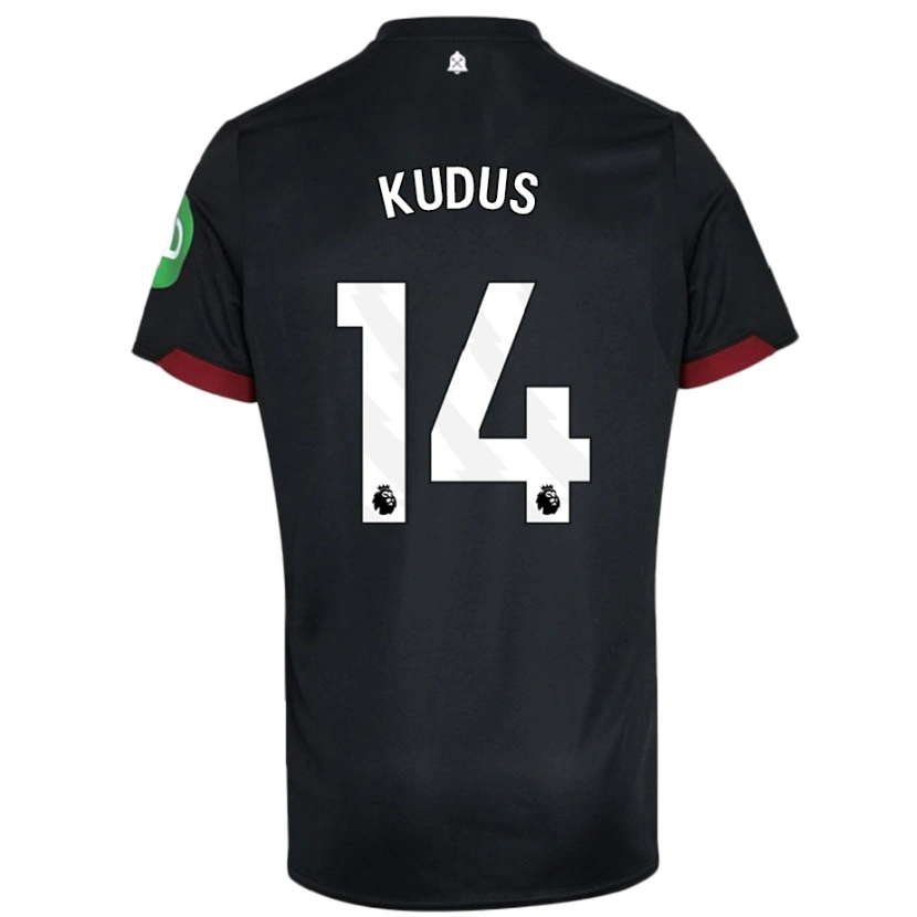 Danxen Kinder Mohammed Kudus #14 Schwarz Weiß Auswärtstrikot Trikot 2024/25 T-Shirt Schweiz