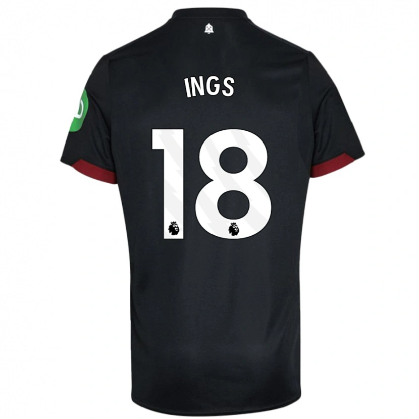 Danxen Kinder Danny Ings #18 Schwarz Weiß Auswärtstrikot Trikot 2024/25 T-Shirt Schweiz