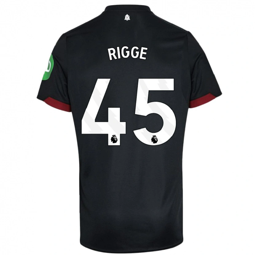 Danxen Kinder Daniel Rigge #45 Schwarz Weiß Auswärtstrikot Trikot 2024/25 T-Shirt Schweiz