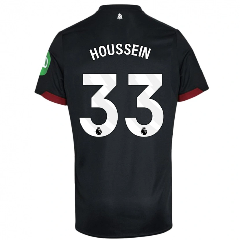 Danxen Kinder Halle Houssein #33 Schwarz Weiß Auswärtstrikot Trikot 2024/25 T-Shirt Schweiz