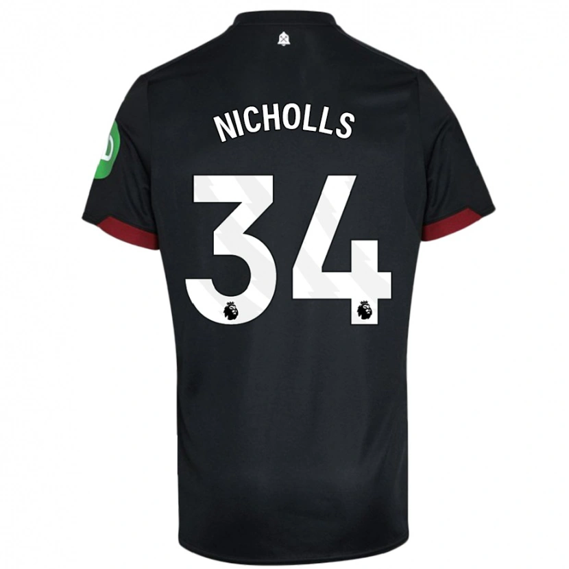 Danxen Kinder Macey Nicholls #34 Schwarz Weiß Auswärtstrikot Trikot 2024/25 T-Shirt Schweiz