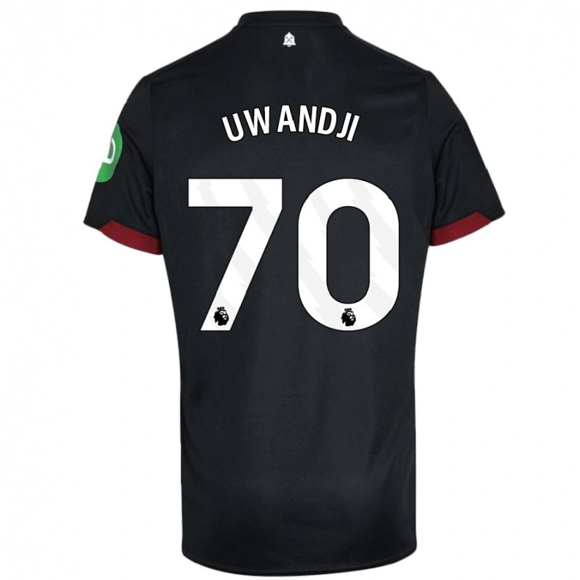 Danxen Kinder Blaise Uwandji #70 Schwarz Weiß Auswärtstrikot Trikot 2024/25 T-Shirt Schweiz