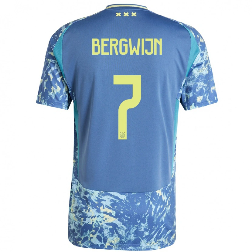 Danxen Kinder Steven Bergwijn #7 Grau Blau Gelb Auswärtstrikot Trikot 2024/25 T-Shirt Schweiz