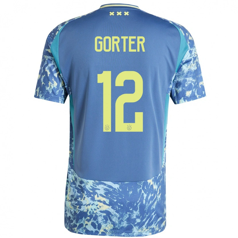 Danxen Kinder Jay Gorter #12 Grau Blau Gelb Auswärtstrikot Trikot 2024/25 T-Shirt Schweiz