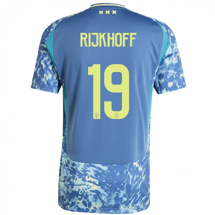 Danxen Kinder Julian Rijkhoff #19 Grau Blau Gelb Auswärtstrikot Trikot 2024/25 T-Shirt Schweiz