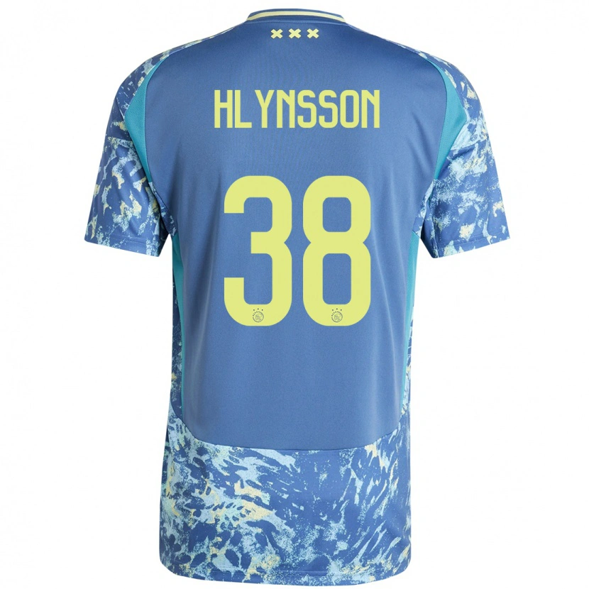 Danxen Kinder Kristian Hlynsson #38 Grau Blau Gelb Auswärtstrikot Trikot 2024/25 T-Shirt Schweiz