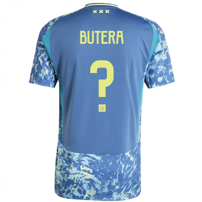 Danxen Kinder Ethan Butera #0 Grau Blau Gelb Auswärtstrikot Trikot 2024/25 T-Shirt Schweiz