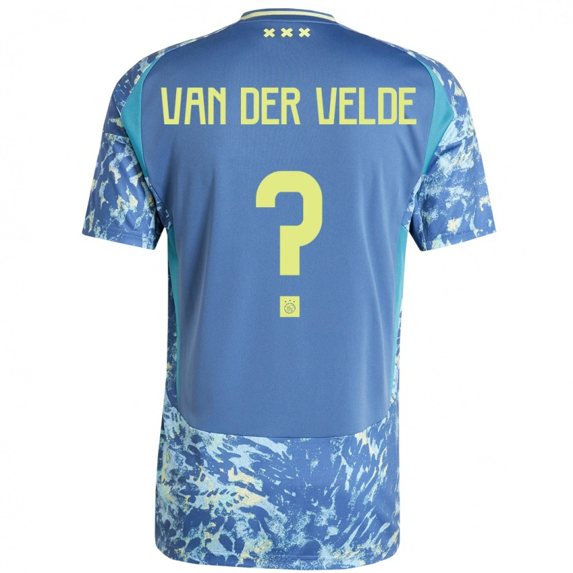 Danxen Kinder Valentijn Van Der Velde #0 Grau Blau Gelb Auswärtstrikot Trikot 2024/25 T-Shirt Schweiz