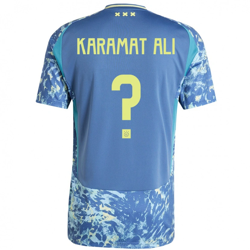 Danxen Kinder Yaïr Karamat Ali #0 Grau Blau Gelb Auswärtstrikot Trikot 2024/25 T-Shirt Schweiz