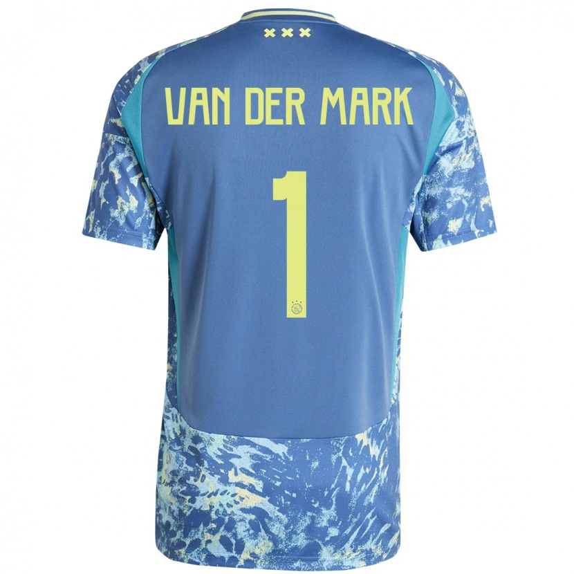 Danxen Kinder Jesper Van Der Mark #1 Grau Blau Gelb Auswärtstrikot Trikot 2024/25 T-Shirt Schweiz