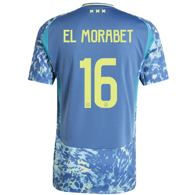 Danxen Kinder Younes El Morabet #16 Grau Blau Gelb Auswärtstrikot Trikot 2024/25 T-Shirt Schweiz