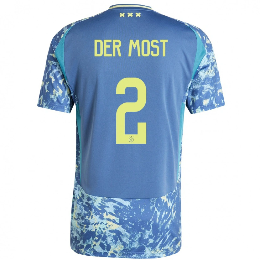 Danxen Kinder Liza Van Der Most #2 Grau Blau Gelb Auswärtstrikot Trikot 2024/25 T-Shirt Schweiz