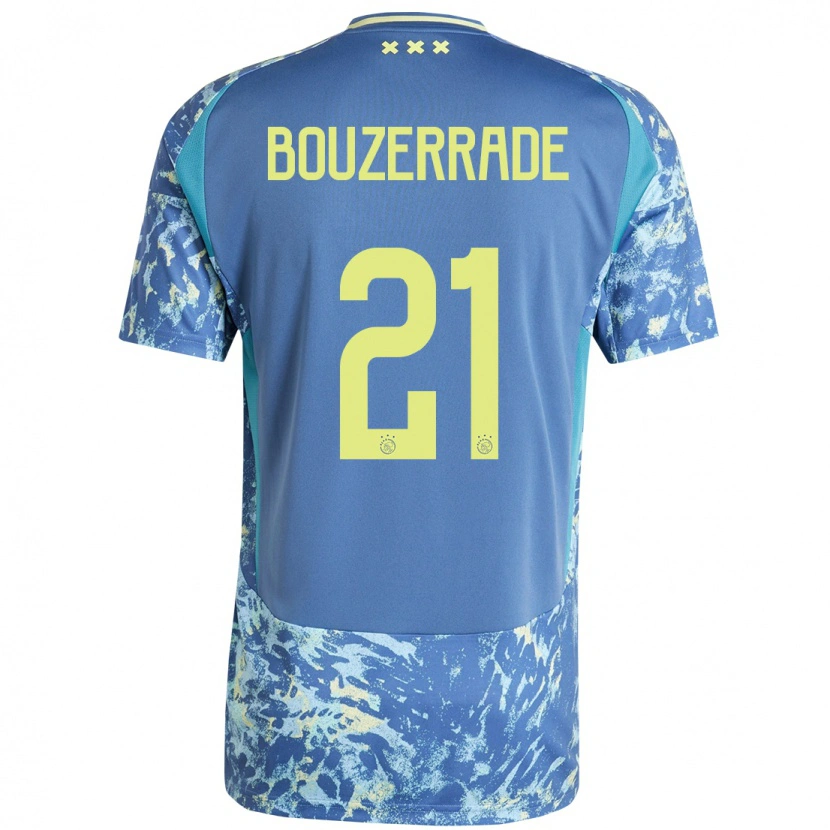 Danxen Kinder Zaina Bouzerrade #21 Grau Blau Gelb Auswärtstrikot Trikot 2024/25 T-Shirt Schweiz