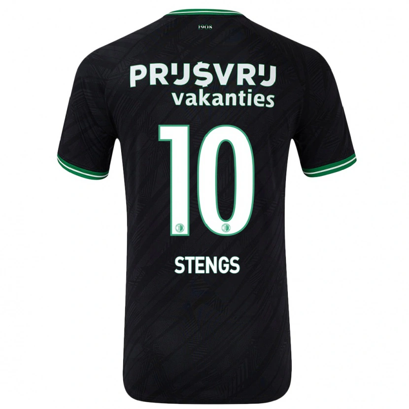 Danxen Kinder Calvin Stengs #10 Schwarz Grün Auswärtstrikot Trikot 2024/25 T-Shirt Schweiz