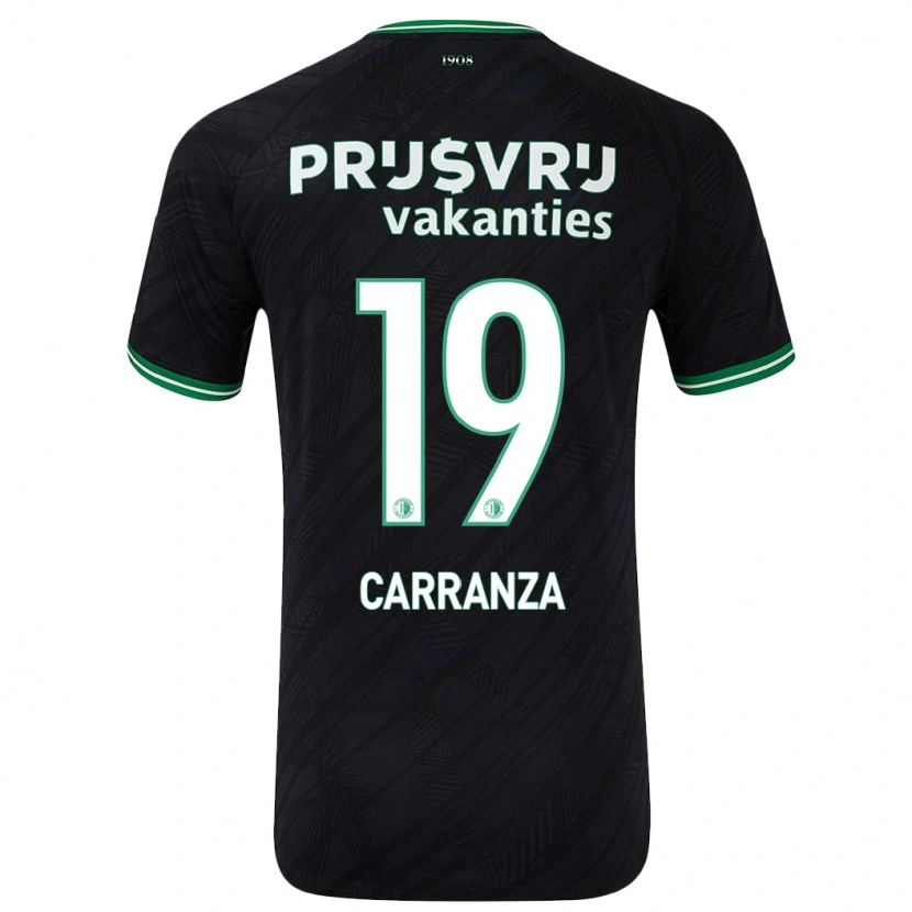 Danxen Kinder Julián Carranza #19 Schwarz Grün Auswärtstrikot Trikot 2024/25 T-Shirt Schweiz