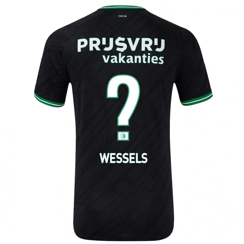 Danxen Kinder Tijme Wessels #0 Schwarz Grün Auswärtstrikot Trikot 2024/25 T-Shirt Schweiz