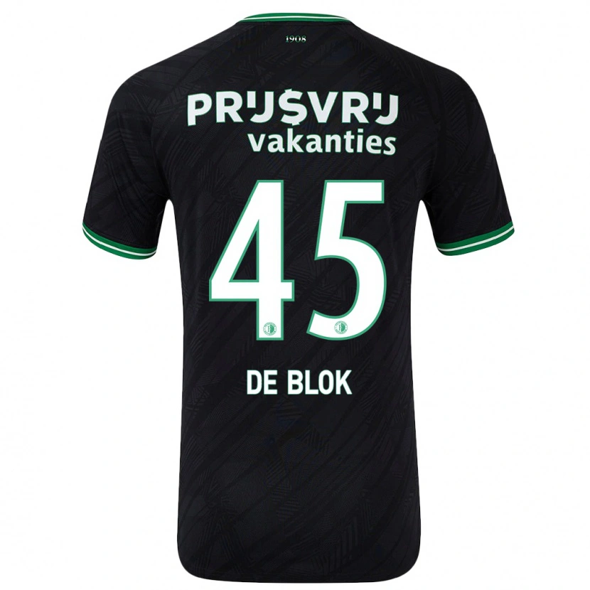 Danxen Kinder Lars De Blok #45 Schwarz Grün Auswärtstrikot Trikot 2024/25 T-Shirt Schweiz