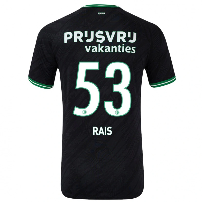 Danxen Kinder Amir Rais #53 Schwarz Grün Auswärtstrikot Trikot 2024/25 T-Shirt Schweiz