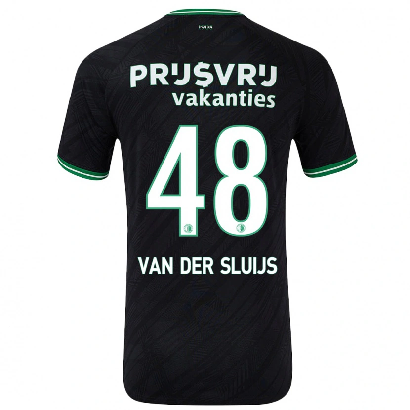 Danxen Kinder Joep Van Der Sluijs #48 Schwarz Grün Auswärtstrikot Trikot 2024/25 T-Shirt Schweiz