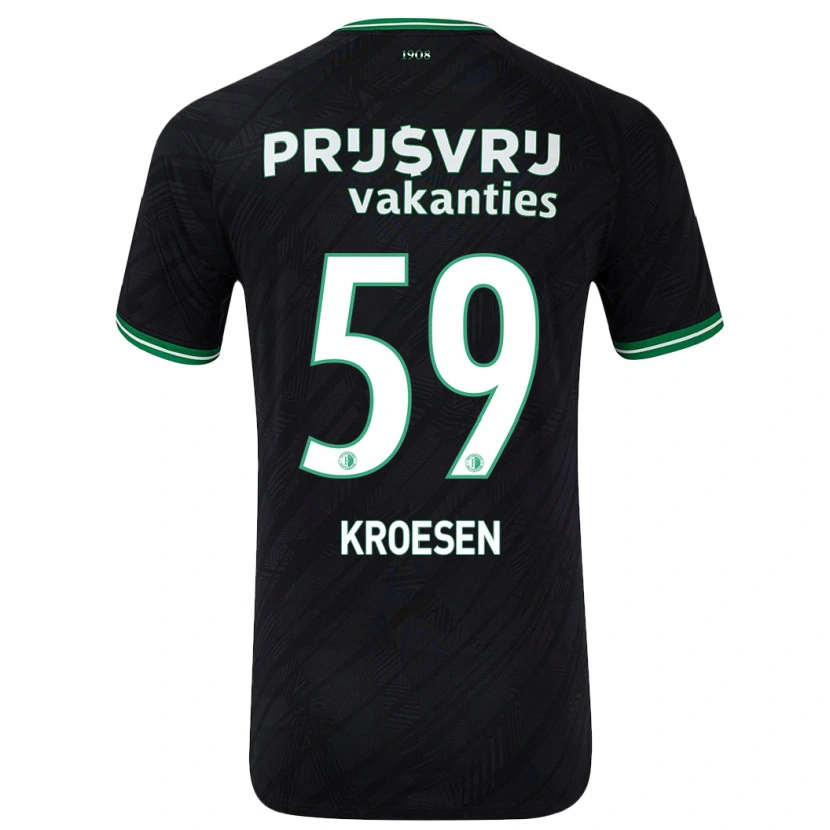 Danxen Kinder Jaimy Kroesen #59 Schwarz Grün Auswärtstrikot Trikot 2024/25 T-Shirt Schweiz