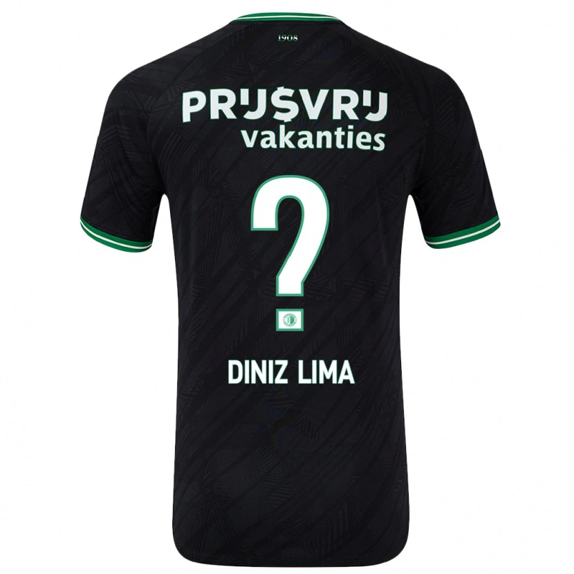 Danxen Kinder Lucas Diniz Lima #0 Schwarz Grün Auswärtstrikot Trikot 2024/25 T-Shirt Schweiz